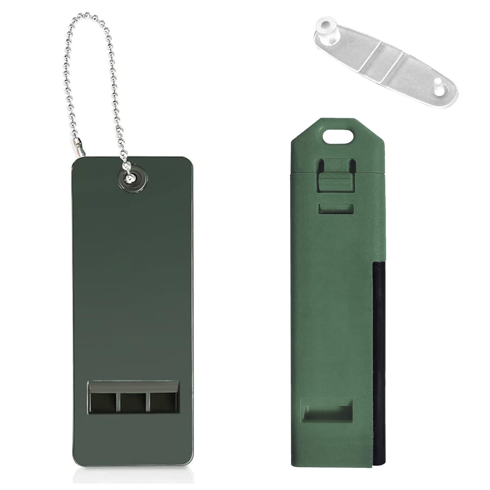 Eowppue 3 Pcs Survival Whistle Combo - Be Prepared with Loud Emergency Distress Whistle, Flint Fire Starter, and Keyring - Emergency Tool for Camping, Hiking, and More