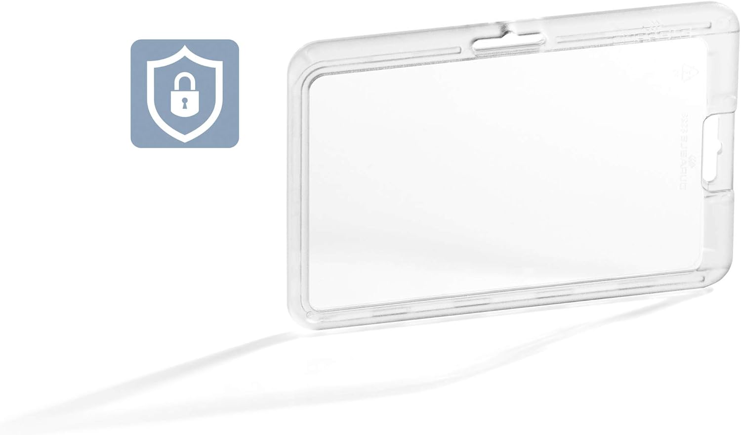 Durable Card Holder Permanent 54 x 87 mm Transparent, Pack of 10 Badges, for Permanent Fixing of ID/Security Badge, Extra Strong