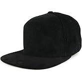 Trendy Apparel Shop Plain Corduroy Textured Suede Flat Bill Snapback Cap