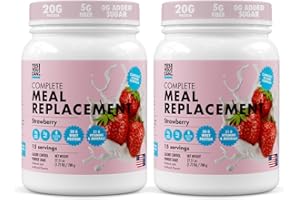 Yes You Can! Meal Replacement Shake - 20G Protein, 5G Fiber, 21 Vitamins & Minerals - Meal Replacement Protein Powder - Complete All-in-One Nutrition - 15 Servings (Strawberry) - 2 Pack