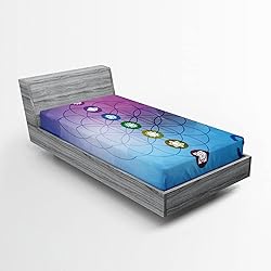 Lunarable Geometry Fitted Sheet, 7 Mandala on a
