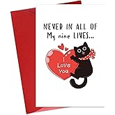 BIZIBAFF Valentines Day Cards for Boyfriend Girlfriend Wife Husband Funny Valentines Day Cards from Cat for Cat Lover Cat Mom Cat Dad Romantic Valentine Gifts for Him Her Women Men with Envelope
