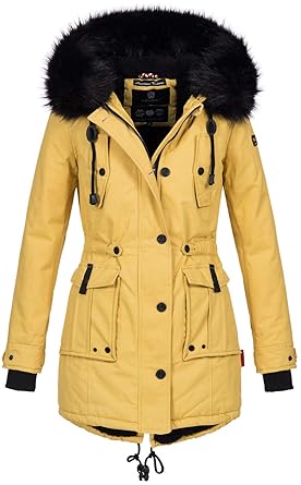 Navahoo Damen Winter Jacke Kapuze Winterjacke Parka Kunstfell Teddyfell B636