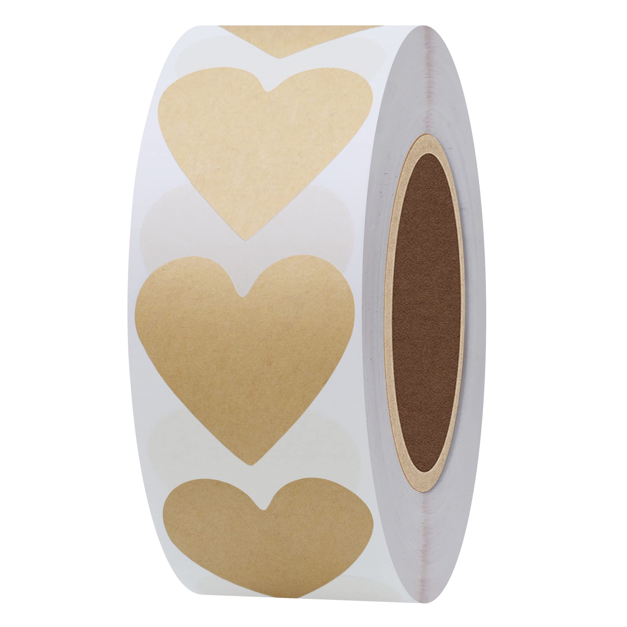 Hylabelest Color Coding Dot Labels 30mm Kraft Love Heart Stickers (Kraft)