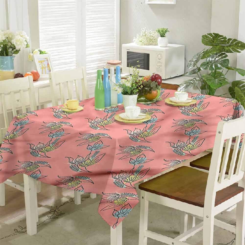 KaMiao Oblong tablecloths Paintbrush Bouquet Foliage 54"x72