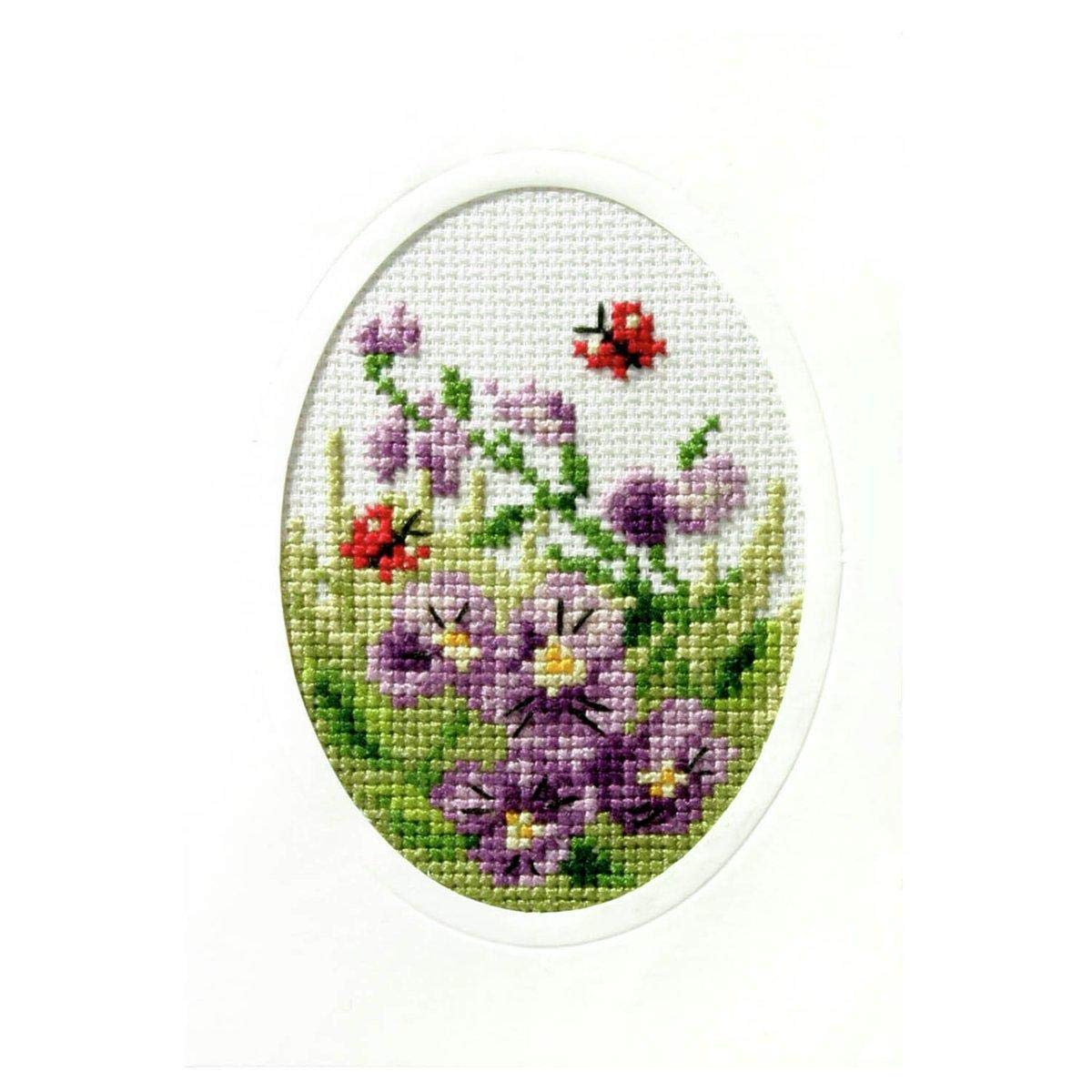 Violets Card Kit - Cross Stitch Kit