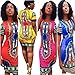 Knight Horse Women Traditional African Print Dashiki Bodycon Plus Size Short Sleeve Dress Yellow X-Large