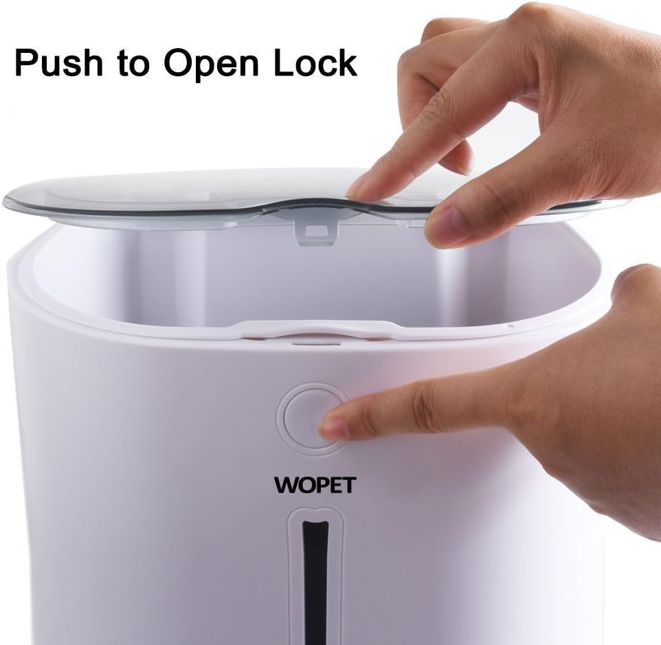 WOPET Automatic Pet Feeder Food Dispenser for Cats and Dogs–Features: Distribution Alarms, Portion Control, Voice Recorder, Programmable Timer for up to 4 Meals per Day: Home & Kitchen