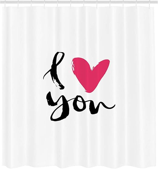 Amazon Com Laibao Love Shower Curtain Hand Drawn Design Happy