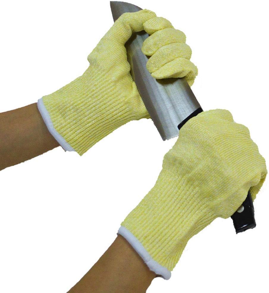 YIJIAN High-Performance Five-Level Protection,High-Strength Polyethylene Wear-Resistant Gloves,Food-Grade Protective Gloves Durable/Yellow/L