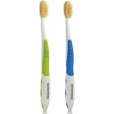 MOUTHWATCHERS Soft Flossing Manual Toothbrush, Adults, Pack of 2, Assorted | Floss-Tip Bristles for Sensitive Teeth and Gums, Soft Manual Brush, Deep Clean, BPA Free, Dr Plotka Design