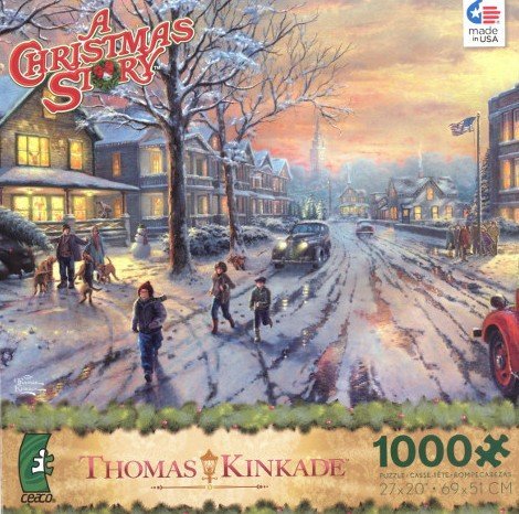 THOMAS KINKADE A CHRISTMAS STORY 1000 Piece Jigsaw Puzzle MADE IN USA PUZZLE