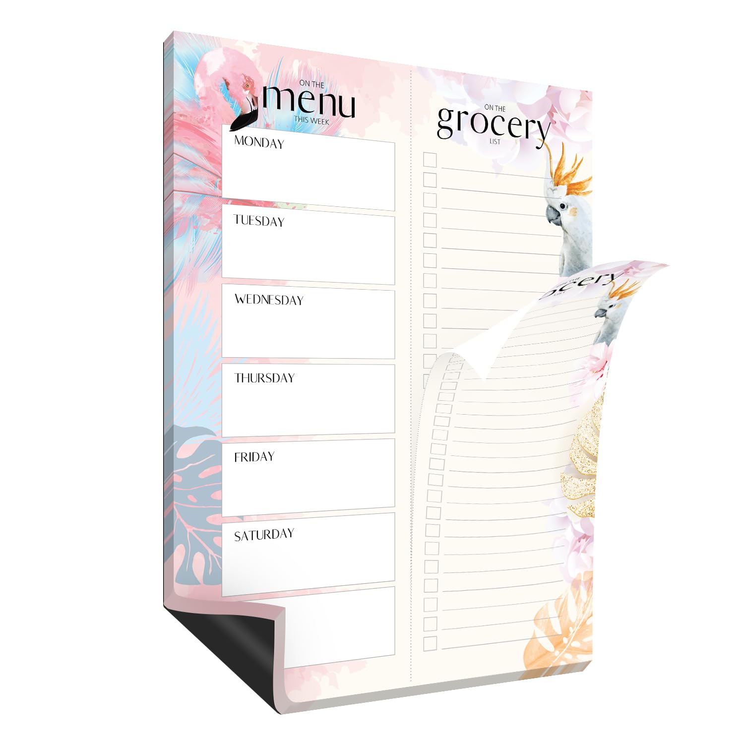 Joeji's A5 Magnetic Meal Planner and Shopping List Notepads - Aesthetic Design - 60 Perforated Sheets - Convenient and Stylish Organizational Tool