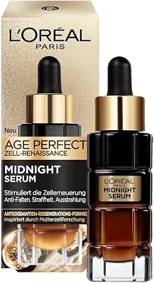 L'Oréal Paris Midnight Serum para mulheres: regeneração celular durante a noite e protege contra radicais livres durante o dia para menos rugas, pele mais lisa e jovem, Age Perfect Cell