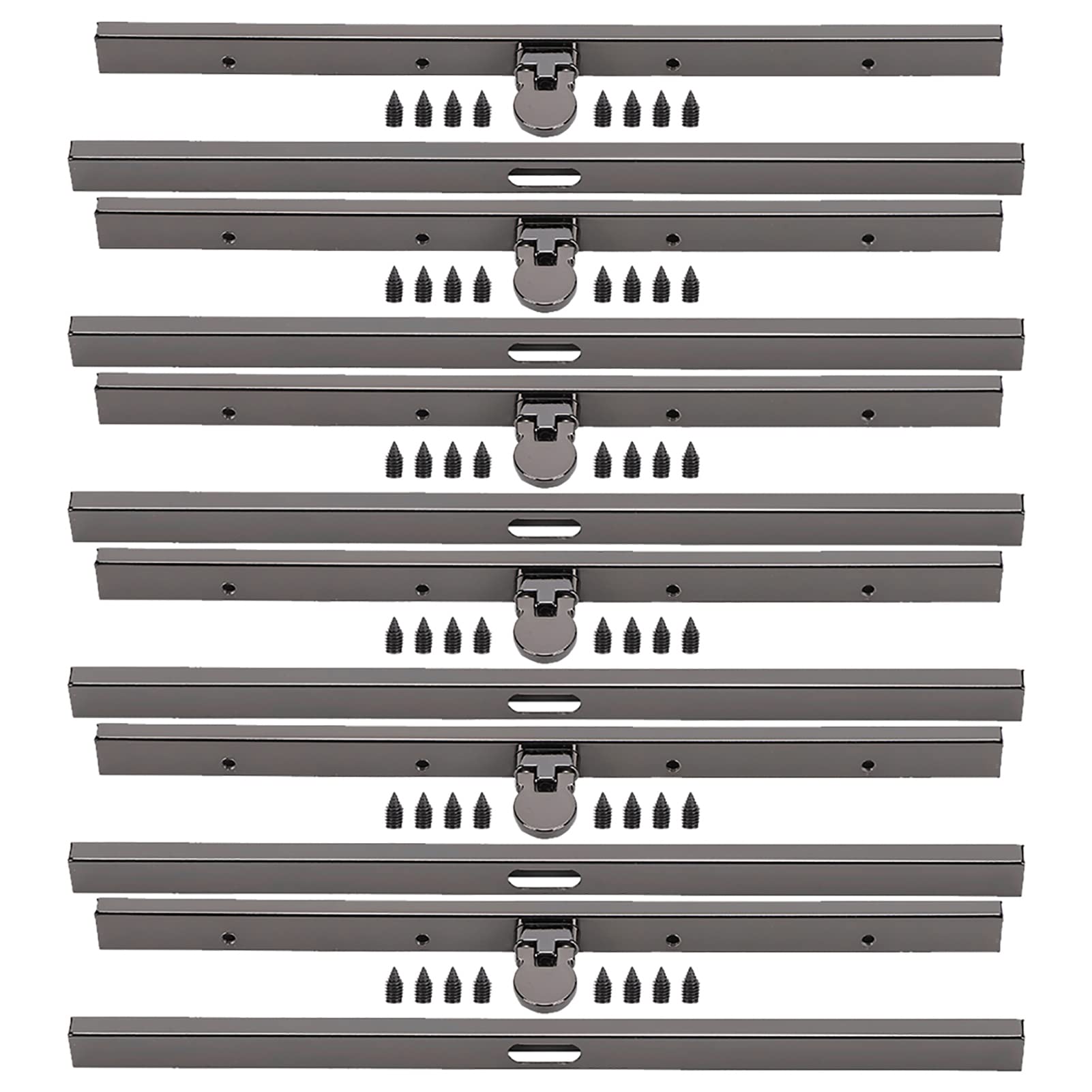 Qcwwy 6pcs Wallet Clasp Lock, 19cm Purse Making Hardware Bag Clasps Purse Metal Purse Frame for Diy Crafts Easy to Install for Making Hardware Handbags(Gun gray)