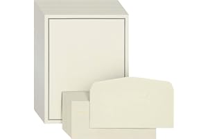 PAPER JUNKIE Premium Stationery Paper Set with Envelopes (Ecru and Black 48-Pack)