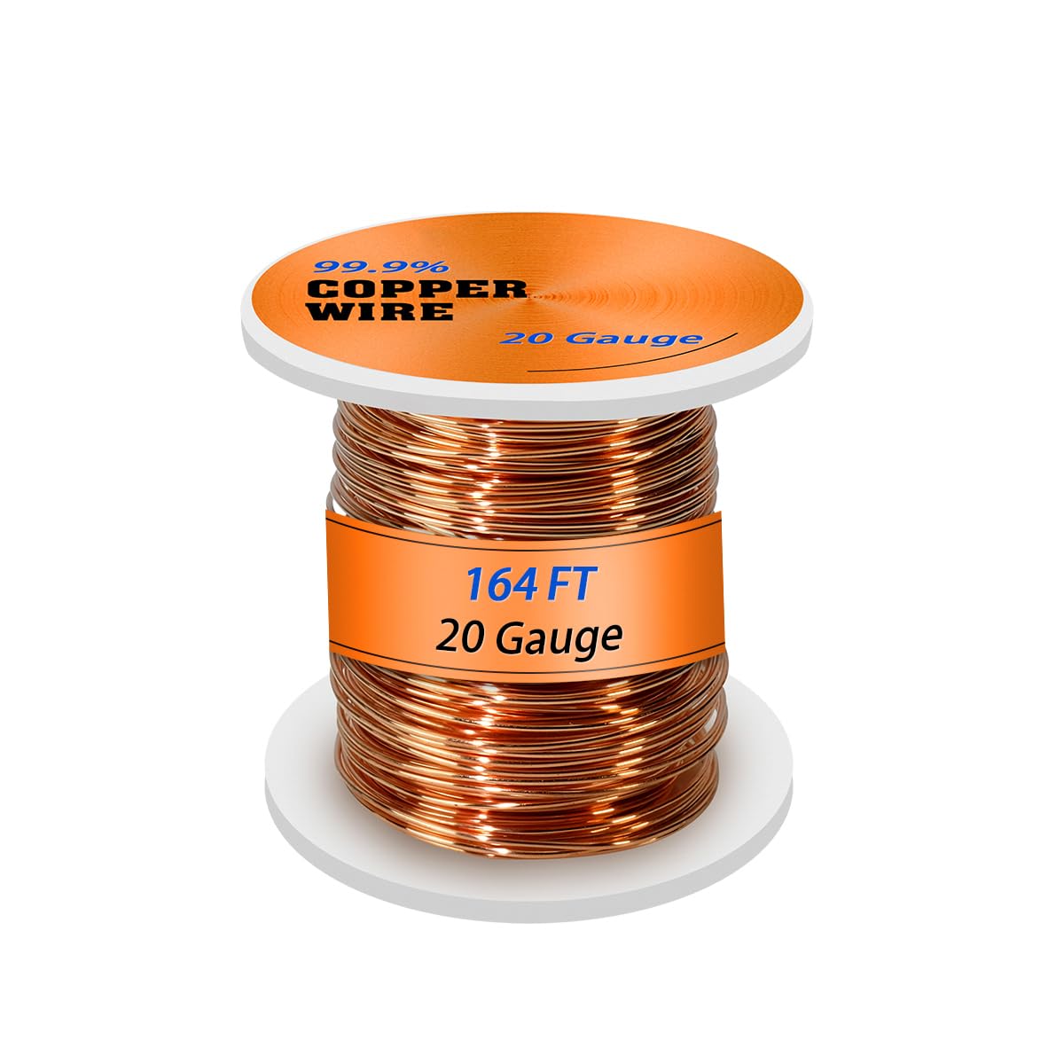 UCINNOVATE 20 Gauge 99.9% Pure Copper Wire, 0.8mm Dia / 164Ft Soft Copper Wire for Jewelry Making, 20 AWG Premium Flexible Solid Bare Copper Cable for Crafts, Plant