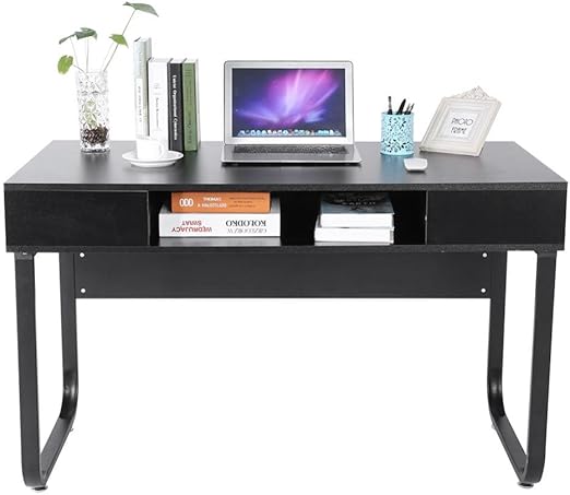 Zerone Modern Computer Desk Table With Drawer Storage In Wood
