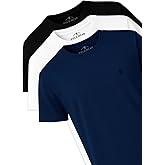 Polo Wear Men's T-Shirt Pack of 3 – Cotton Crew Neck Short Sleeve Tees – Soft Breathable Basic T-Shirts for Everyday Wear
