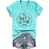 Girls Trip Shirt for Women 2026 Graphic V-Neck Summer Vacation Beach Shirts Besties Travel Weekend Matching T-Shirt