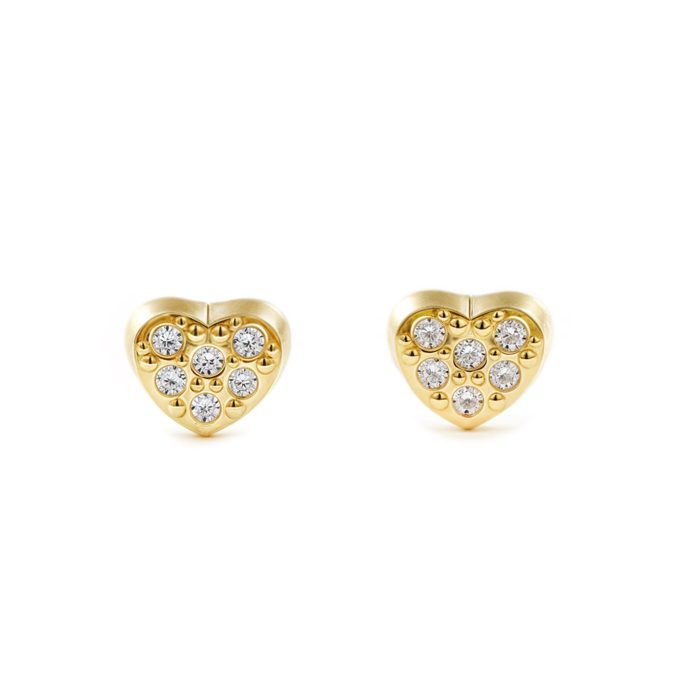 9ct Yellow Gold heart Children's Earrings