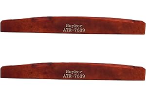 Guyker Acoustic Guitar Bone Bridge Saddle Nuts Replacement Parts Accessories for Acoustic Folk Guitar, 2 Piece, Red Lower String Pillow 76x3x9mm ATR-7639