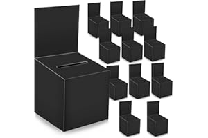 MOJIEZUO 12 Pack Raffle Box Donation Box for Fundraising, Ballot Cardboard Boxes with Slot for Ticket and Removable Header Charity for Collecting Business Card Voting Contes, 6 x 6 x 6 Inch