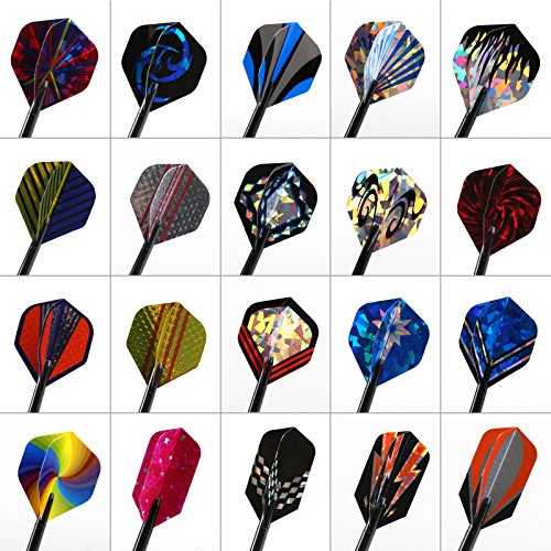 GWHOLE 20 Set (100 Pcs) Standard Slim Dart Flights Dart Accessory for Tip Darts