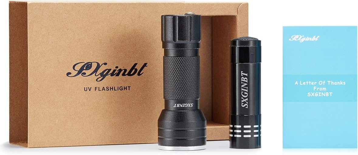 Ultraviolet Flashlight, UV Led Blacklight, SXGINBT UV Ultraviolet Flashlight 3W UV Shortwave 385nm/390nm LED Light for Pet Urine Detection(21 LED) - - 