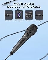 Moukey Dynamic Microphone Cardioid Wired Mic with 13ft Cable Gray view 4