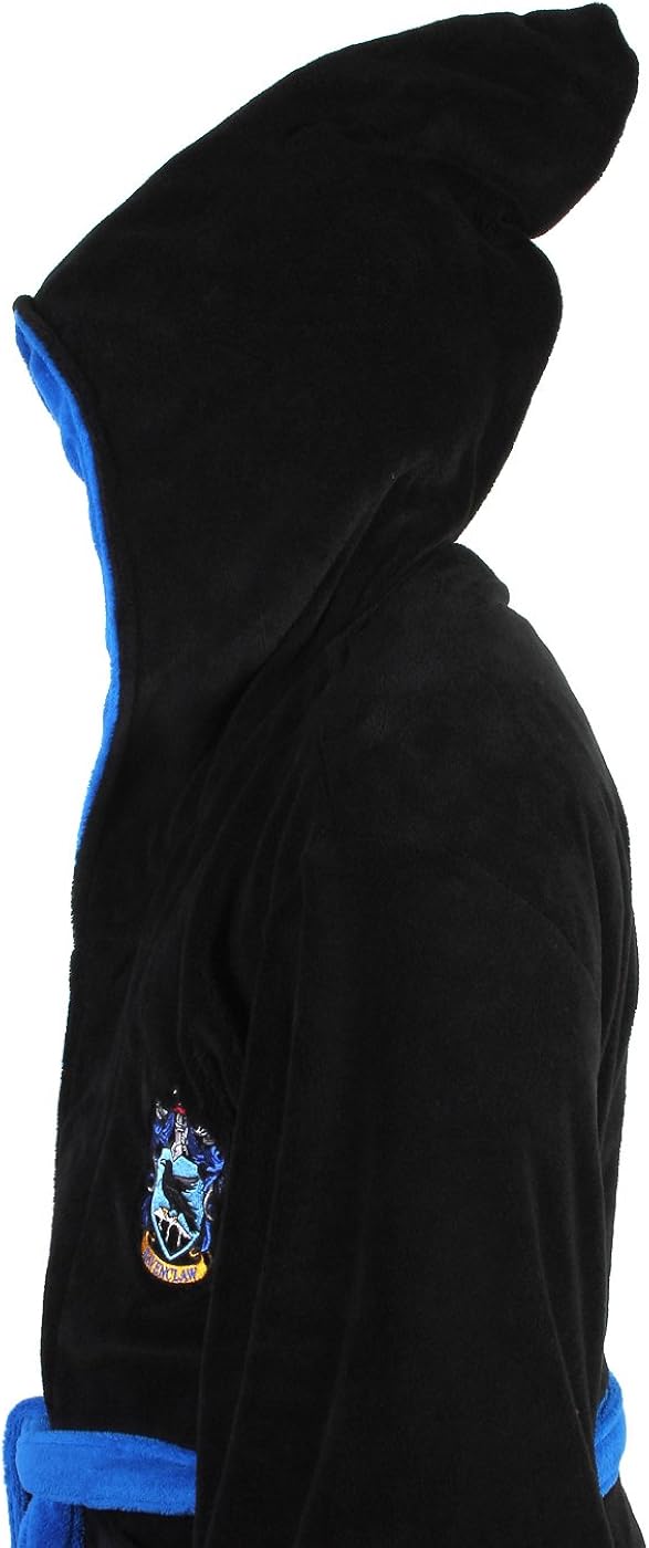Harry Potter Ravenclaw Adult Fleece Hooded Bathrobe (One Size): Clothing