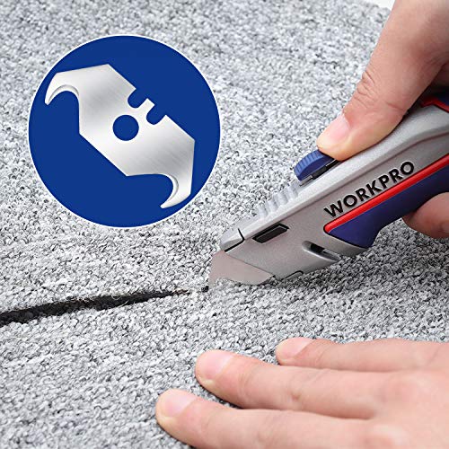 WORKPRO Utility Hook Blades, 100 Pack SK5 Steel Hook Utility Knife