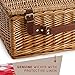 Picnic Basket Set for 4 with Insulated Cooler Bag- 30 Pc Kit Includes Wicker Basket with Handle and Lid, Wine Glasses, Stainless Steel Flatware, Ceramic Plates, Linen Napkins, Utensil Set and Blanket