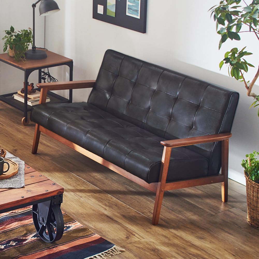 アイリスプラザ ソファ 2人掛け PU ダークブラウン 幅約135cm 72086商品画像