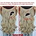Invisible Wire Hair Extensions Pieces Secret Curly Wavy Hair Extension Synthetic Adjustable Headband for Women Hairpieces (20 Inch (Pack of 1), Ash Blonde)