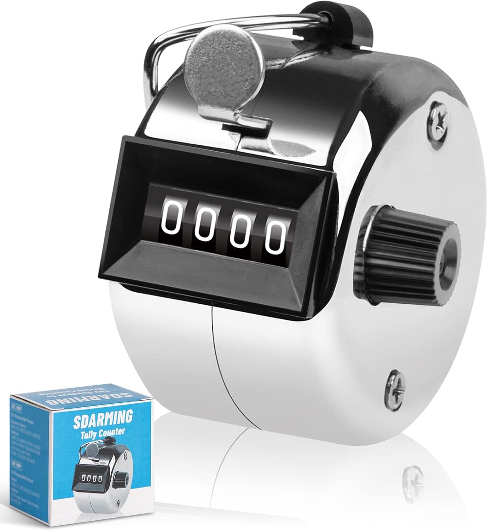SDARMING 4-Digit Tally Counter Mechanical Metal Hand Counter Golf Scoring