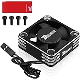 Motor Cooling Fan 30mm RC Model Heatsink 28000RPM ESC RC Cooling Fan | RC Motor Fan for RC Car 1/8 1/10 1/12 Scale 540 550 Brushless Motor (Black+Silver)