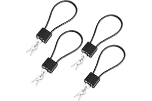 4 Pack Cable Padlock with Keys Alike,(1.3''/33mm) Wide Lock Body Heavy Duty Padlocks with 12Keys,Wire Rope Lock for Outdoor o