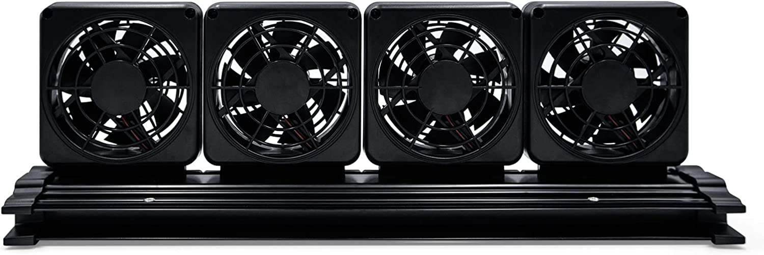 YEKUYEKU Aquarium Cooling Fan, Aquarium Chillers Cooling Fan, 2 Wind Speed Adjustable Aquarium Chillers Fish Tank Fan for Salt Fresh Water (4 Head)