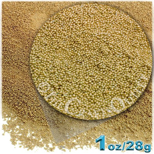 The Crafts Outlet MCR-GLS-MTL-MA6-CHM Metallic Glass Microbead, 1 Bag of 1-Ounce, Yellow Champagne