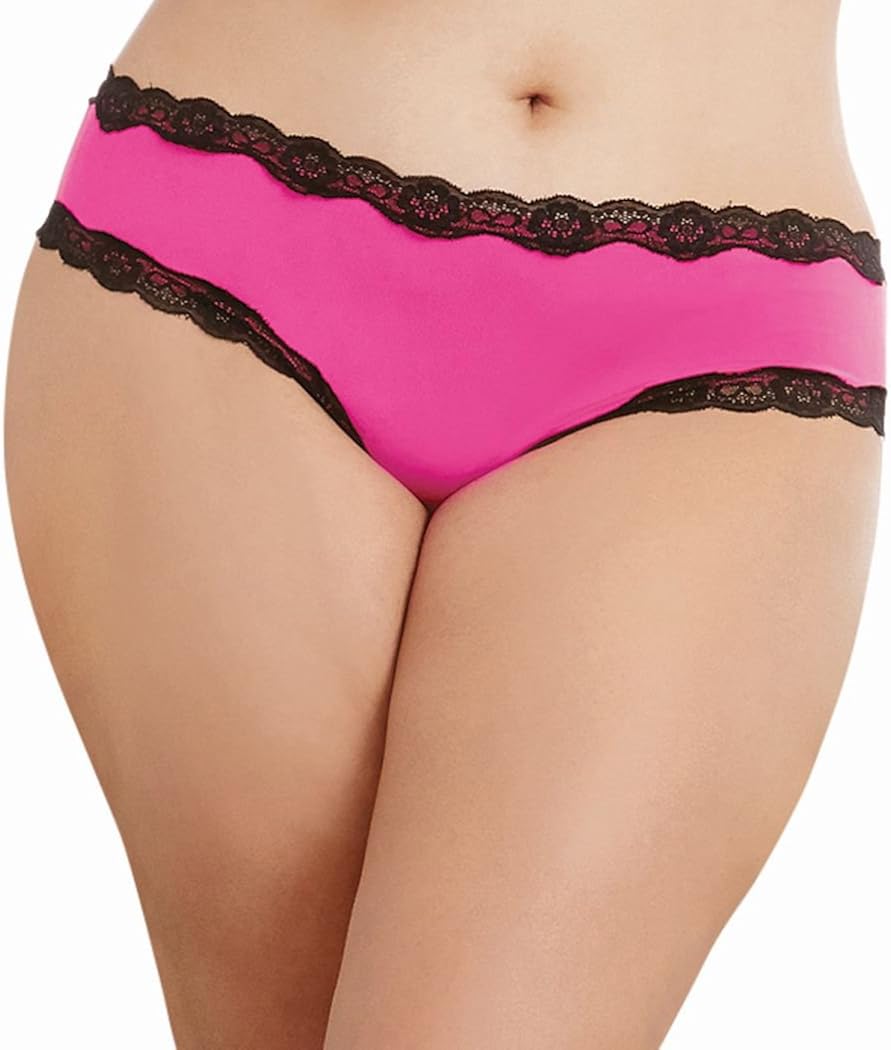 Dreamgirl Women's Plus Size Cheeky Panty with Criss-Cross Back: Clothing