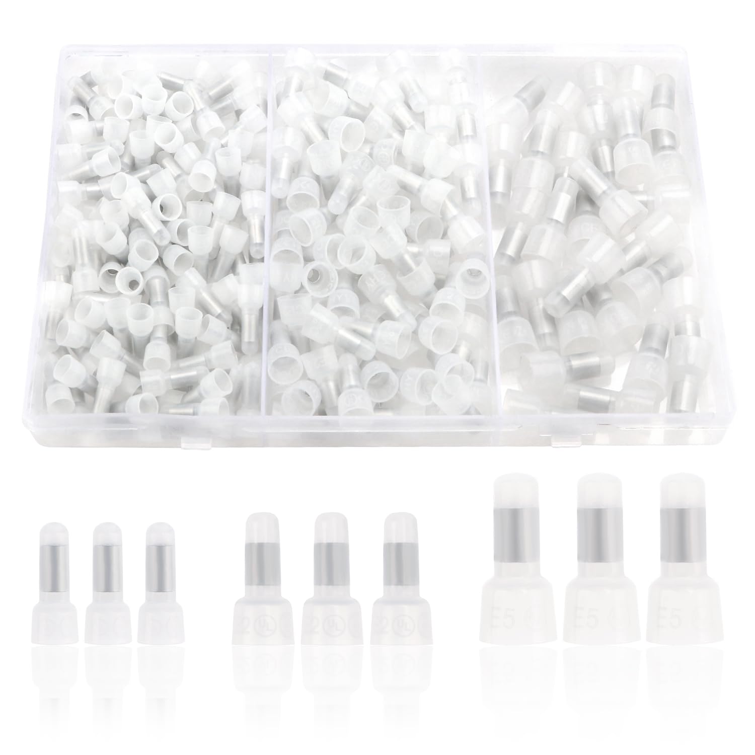 YIXISI 250 PCS Closed End Connectors, Closed End Wire Crimp Cap Terminal Kit, Nylon Wire Cap, 3 Models, 22-16/16-14/12-10 AWG — image 1