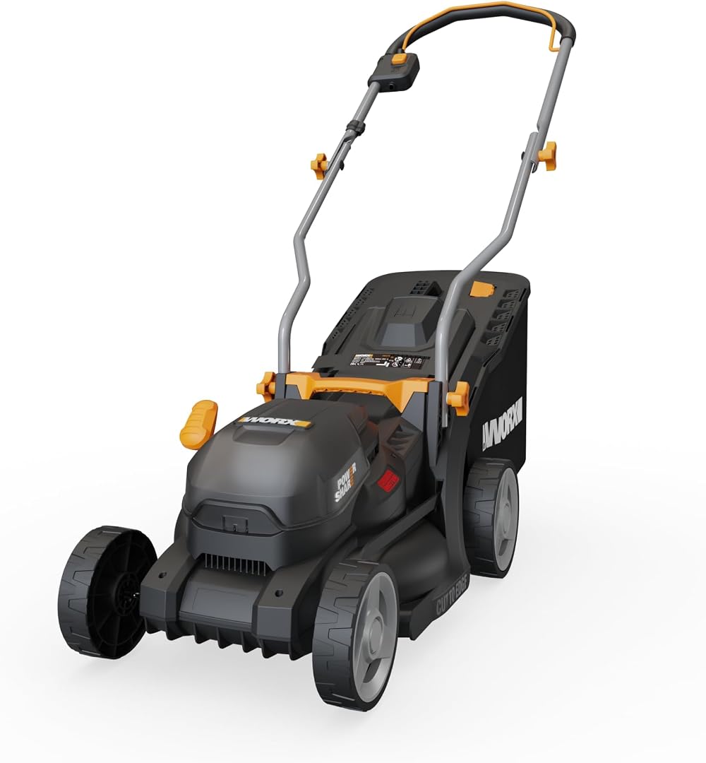 WORX WG733E 20V Brushless Cordless Lawn Mower 33cm 6-Height 35L Bag 4Ah