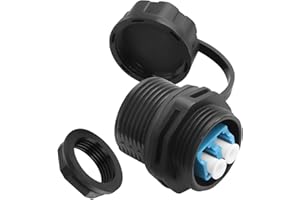 QIANRENON LC Fibre Optic Threaded Fixed Waterproof Adapter Coupler Duplex LC Fibre Optic Female to Female Bulkhead Mount Conn