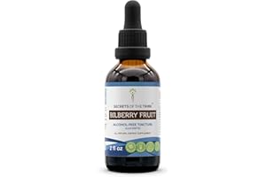 Secrets of the Tribe Bilberry Fruit Alcohol-Free Liquid Extract, Bilberry (Vaccinium Myrtillus) Dried Fruit Tincture Supplement (2 FL OZ)