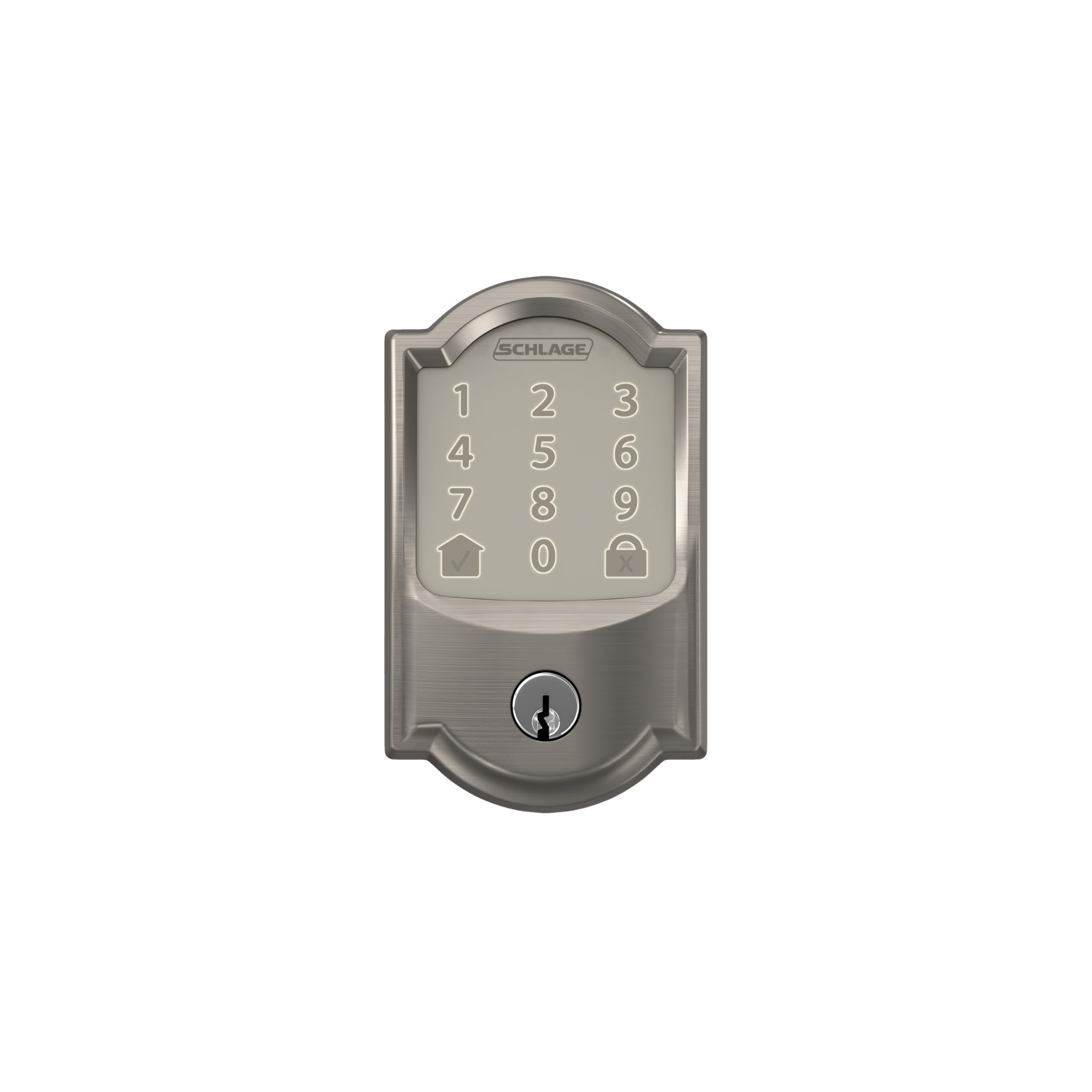 Schlage Encode Smart WiFi Deadbolt Lock for Front Door - Keyless Entry with App or Touchscreen - Works with Alexa, Hey Google, & Airbnb - Create Codes for Guests - Satin Nickel Silver - View 9