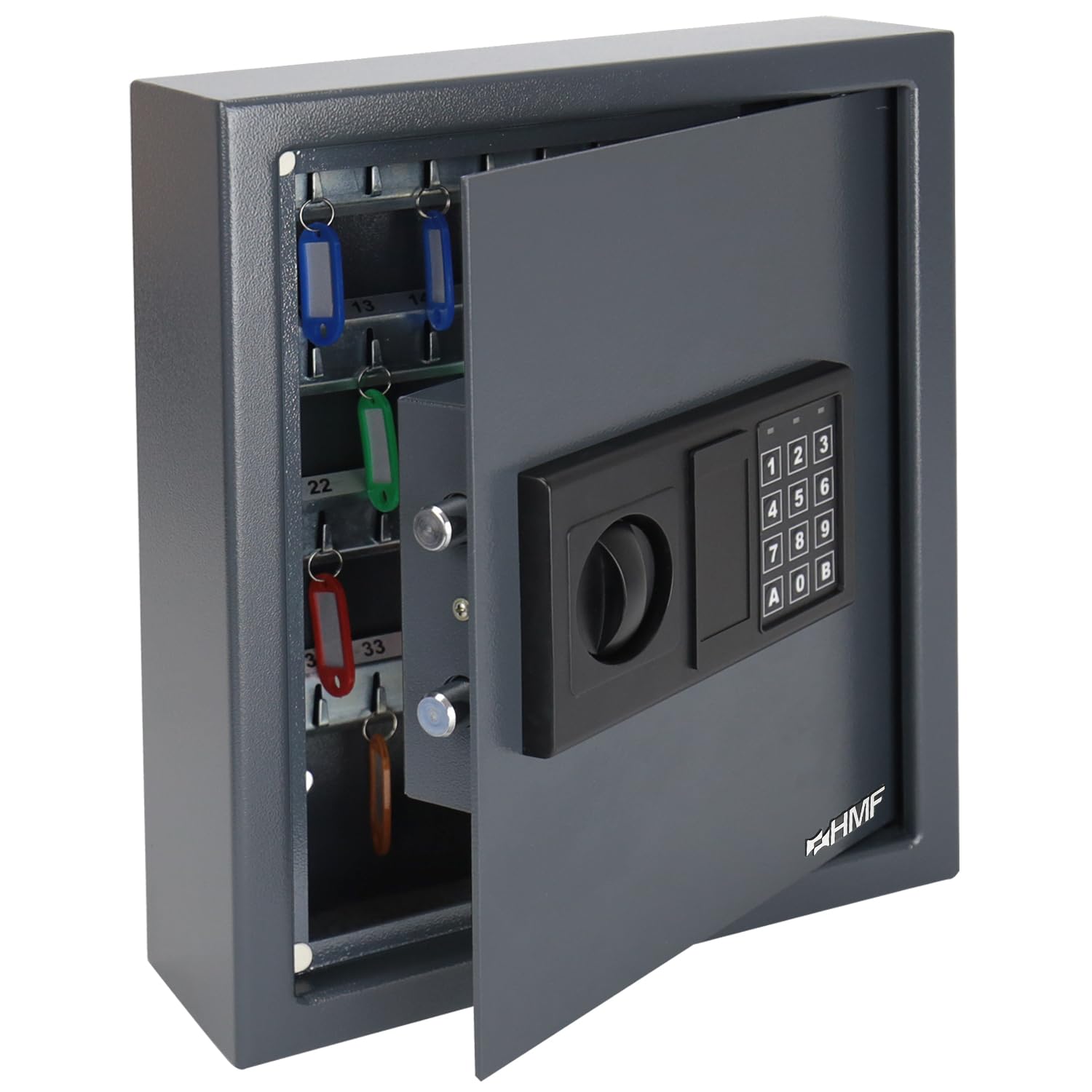 HMF 2048-11 Key Safe with Electronic Lock | 48 Hooks | 36 x 30 x 10 cm | Anthracite
