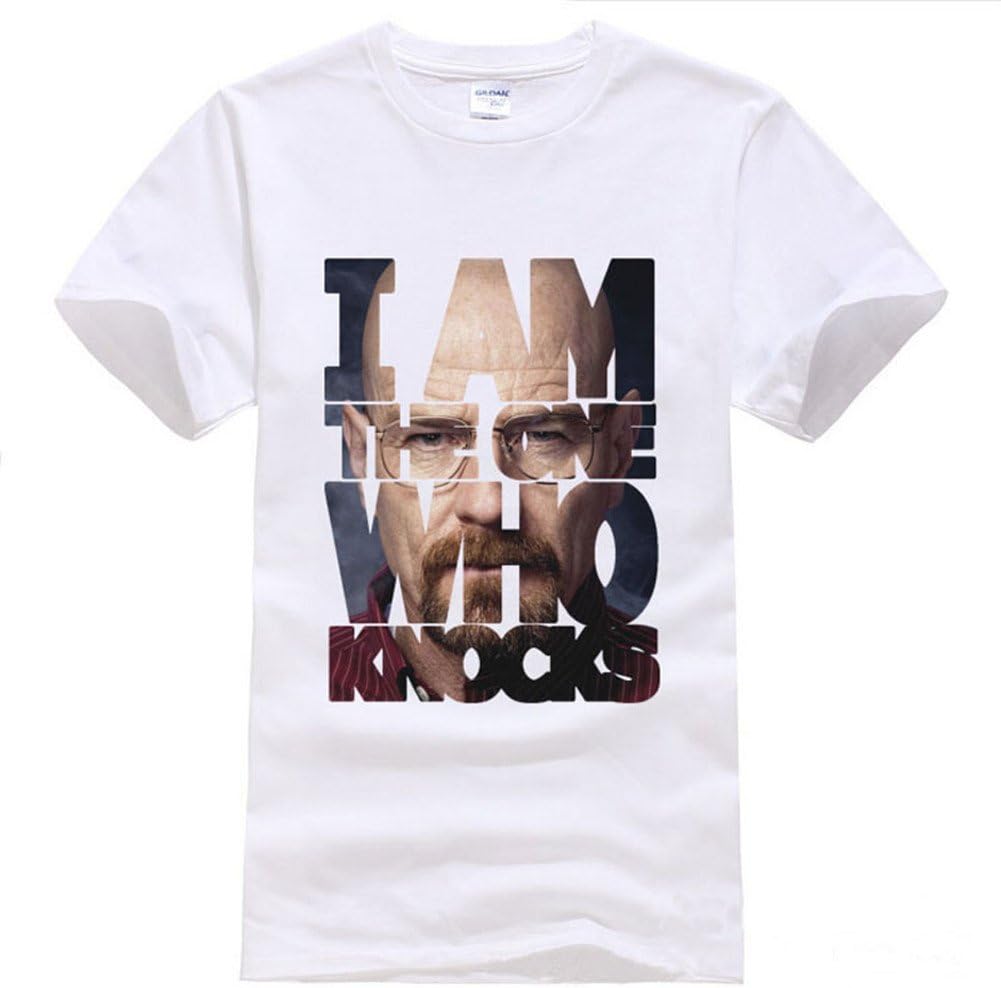 HanHent Breaking Bad Heisenberg Cotton Fashion T Shirts Men I Am the One Who Knocks (XL)