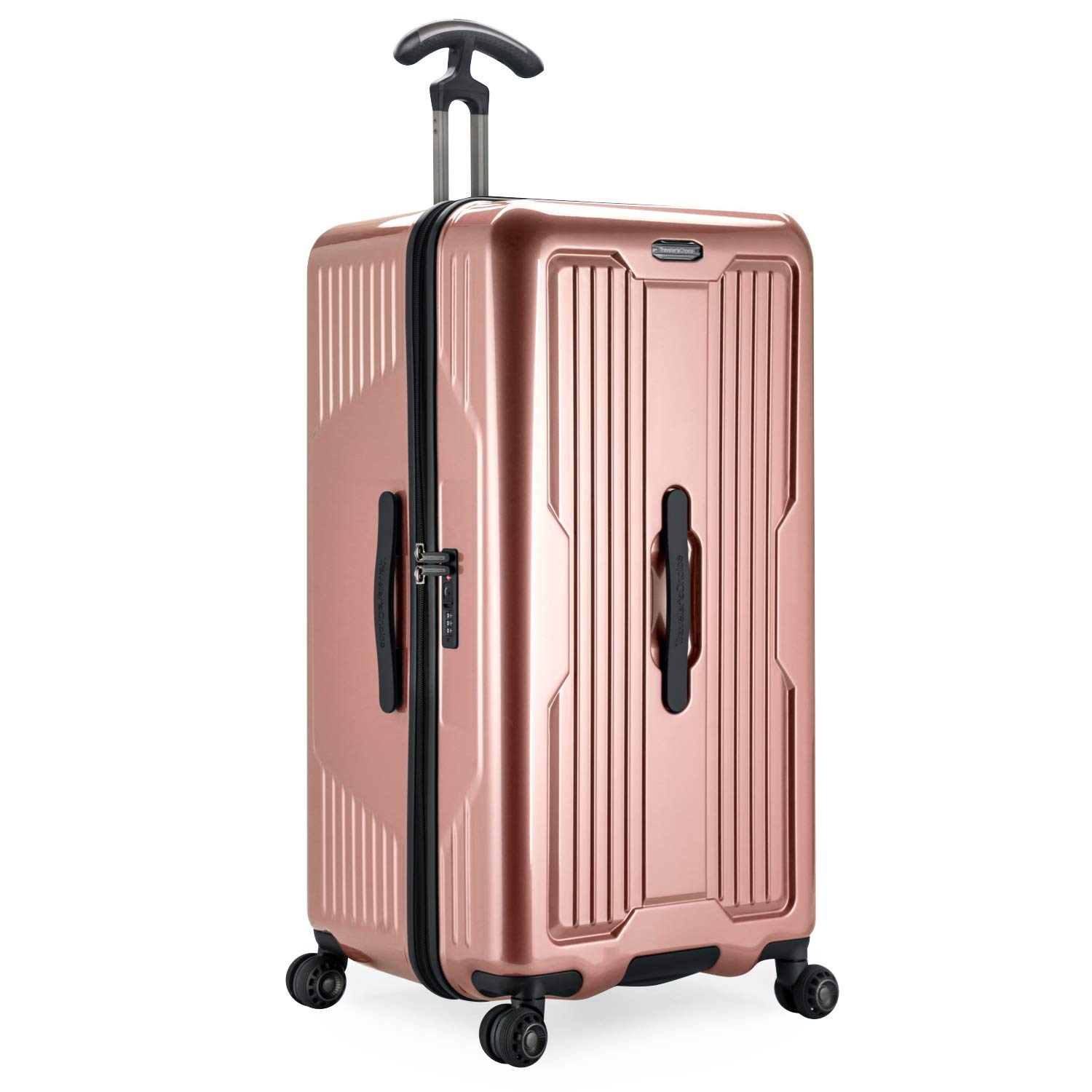 Traveler's Choice Ultimax Polycarbonate Hardside Trunk Luggage, TSA Lock, Expandable, Rose Pink, 30