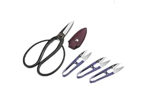 ZELARMAN Bonsai Pruning Scissors Set-Include 7" Black Bonsai Shear and 4" Mini Bonsai Pruning Scissors for Trimming Buds,Leaves & Small Branches
